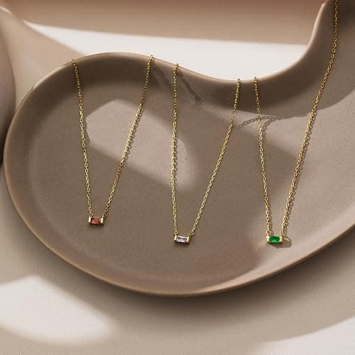 Trendy Birthstone Necklace for Women, Small September Birthstone Necklaces for Teen Girls Tiny Sapphire Necklace for Mother Wife Dainty Birthday Jewelry Valentine's Day Gifts thumbnail 6