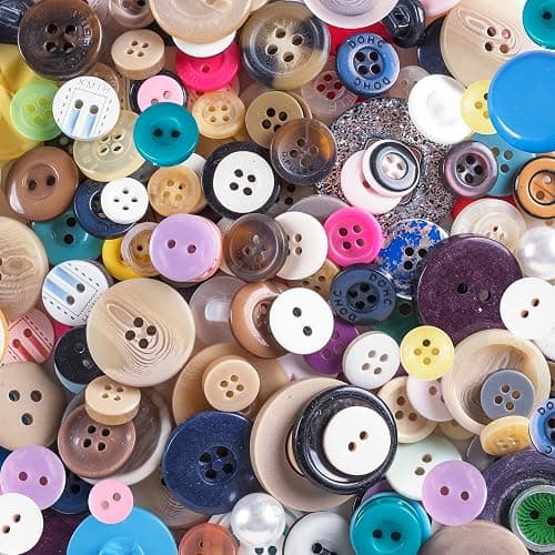 Super Z Outlet Scrambled Assortment Bag of Buttons for Arts & Crafts, Decoration, Collections, Sewing, and More! (Pack of 100) - Image 1