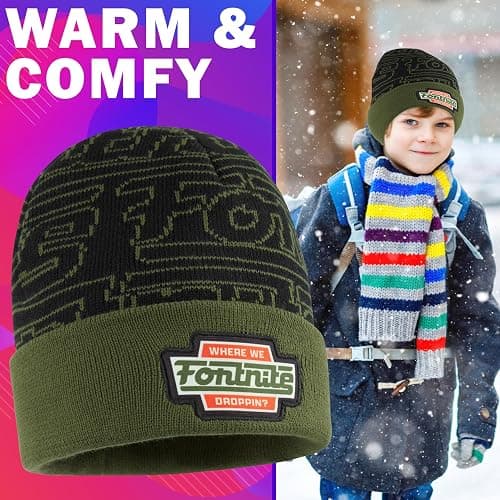 Fortnite Beanie Hat for Boys & Teens, Warm Knitted Winter Hat, Winter Accessories for School Travel Days Out, Gifts for Gamers thumbnail 2