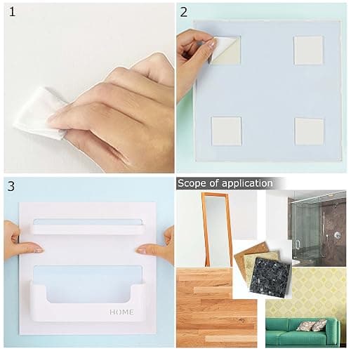 EHKIT Bedside Shelf Accessories Organizer- Wall Mount Self Stick On,Ideal for Glasses,Remote,Earphone, Cell Phone Charger,Manicure Kit thumbnail 5