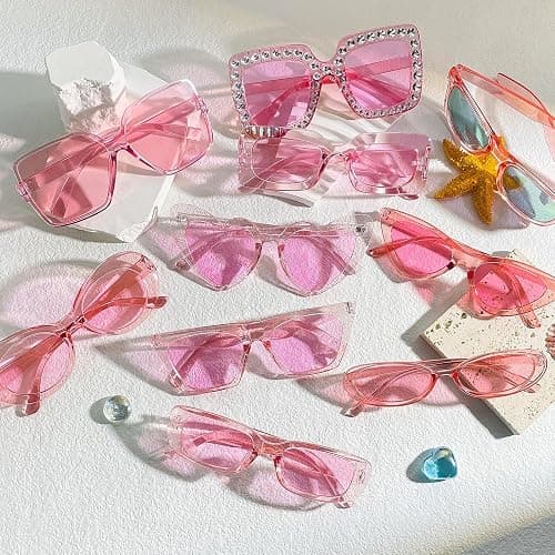 Pibupibu 12 Pack Mixed Style Party Sunglasses Bulk Classic Retro Y2K Glasses Funky Eyewear Costume Accessories thumbnail 4