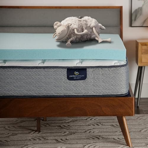 Serta ThermaGel Cooling, Pressure-Relieving Memory Foam Mattress Topper, 3 Inch, King, Made in The USA - Image 1
