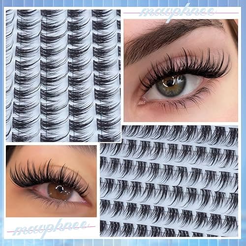 Lash Clusters Kit Wispy Cluster Eyelash Extensions Natural Individual Lashes Extension 8-16MM Short Cluster Lashes C Curl Eyelash Clusters Spikes 120 Pcs Spiky DIY Lash Kit for Everyday Wear thumbnail 6