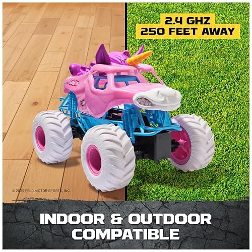 Monster Jam, Official Sparkle Smash Remote Control Vehicle Indoor & Outdoor, 1:15 Scale, 2.4 GHz, Toys for Boys and Girls Ages 4 and Up thumbnail 6