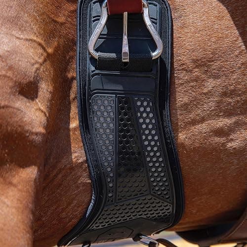 Professional's Choice Contoured VenTECH Cinch for Horses - Durable Ventilated TPU Outer Shell Breathable Saddle Fixation with Stainless Steel Buckles - Lining Options thumbnail 5