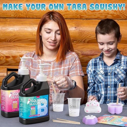 Taba Squishy Kit - 64 OZ DIY Squishy Maker Refill - Quick Curing, Bubble-Free Formula for Squishy Maker, DIY, Custom Cat Paws & Stress Relief Gifts (Mold Not Included)-Stress Relief Entertainment thumbnail 6