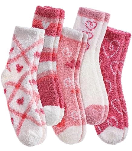 SDBING Fuzzy Socks for Women Soft Fluffy Home Sleeping Socks Cozy Warm Slipper Socks 6 or 5 Pairs - Image 1