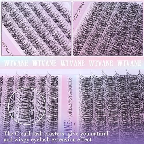Wispy Lash Clusters Kit Natural Eyelash Clusters Extensions Kit 144pcs Individual Lashes DIY Lash Extension Kit with 10-16mm Lashes Clusters, Lash Bond and Seal,Lash Tweezers by Wtvane thumbnail 5