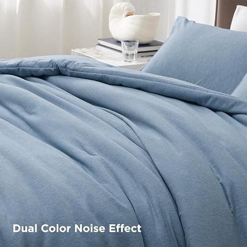Bedsure Twin/Twin XL Comforter Set - Storm Blue Soft Bedding for All Seasons, Cationic Dyed Bed Set, 2 Pieces, 1 Twin Size Comforter (68"x88") and 1 Pillow Sham (20"x26"+2") - Twin/Twin XL - 20 - Storm Blue thumbnail 3