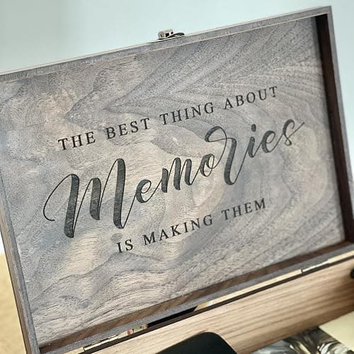 Wooden Keepsake Memory Decorative Box - Personalized Christmas Gift for Wedding, Men, Mens, Kids for Keep Memories for Him Her Boyfriend Girlfriend Brother Sister Best friends Couple, Bride, Groom thumbnail 5