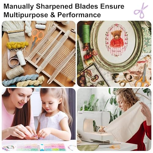 10 Pcs Small Scissors All Purpose, Stainless Steel Sharp Mini Detail Craft Scissors with Protective Cover for Embroidery, Paper Cutting, Sewing, Knitting, Crafting, 3.5" thumbnail 6