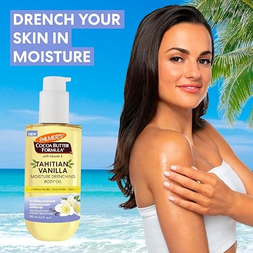 Palmer's Cocoa Butter Formula Body Oil, Moisture Drenching Tahitian Vanilla, 6.5 Oz, 72Hr Hydration with Shea Butter & Vitamin E for Softer Skin, Protects & Soothes Dryness, Dermatologist Approved thumbnail 2