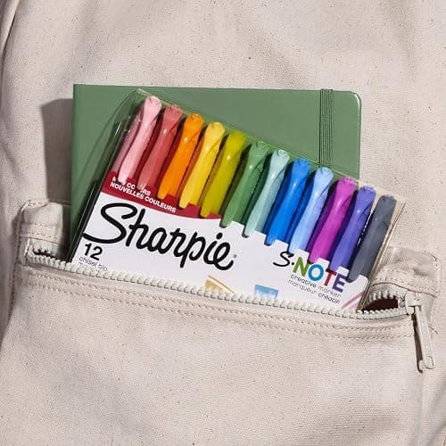 Sharpie S-Note Creative Markers, Highlighters, Assorted Colours, Chisel Tip, 12 Count thumbnail 8