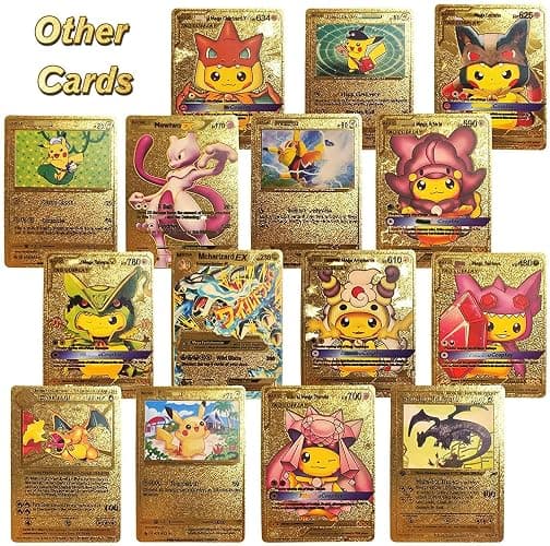 55 PCS Gold Cards Packs Rare Golden Cards Deck Box Gold Foil Card for Fans/Kids/Collectors Gifts (No Duplicates) thumbnail 3