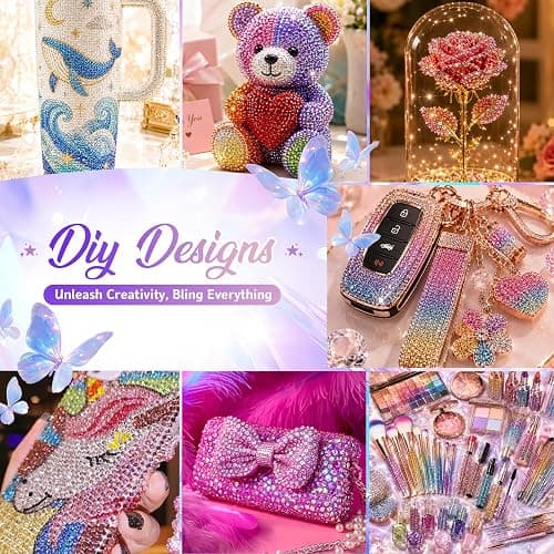40000 Pcs 40 Colors Resin Jelly Rhinestones Kit, 3mm Flatback Rhinestones with 3 Pcs B7000 Jewelry Glue & Tools, Bedazzler Kit with Rhinestones, All-in-One Bedazzling Kit for DIY Arts & Crafts Gifts thumbnail 4