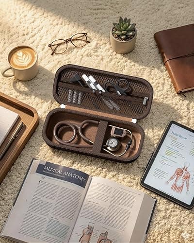 ProCase Stethoscope Case for 3M Littmann Classic III & Cardiology IV -Chocolate | Hard Protective Carrying Bag Fits MDF, ADC, Omron Stethoscopes, Medical Storage Organizer for Nurses & Nursing Students thumbnail 2