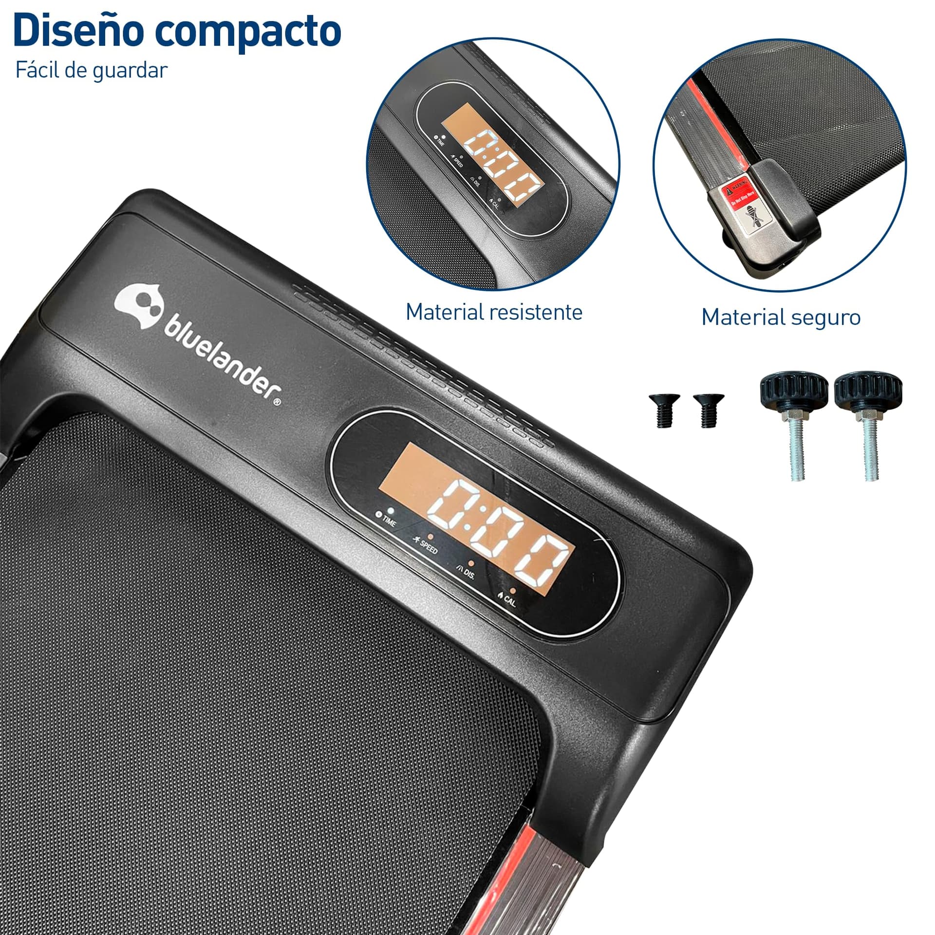 Bluelander Caminadora Electrica, Walking Pad con Asa, 100 * 48 * 120 cm, 110 V, Pantalla Digital, Caminadora Plegable, Portatil, Ideal para Oficina, Hogar, Cinta para Caminar (Walking Pad con Asa) thumbnail 4
