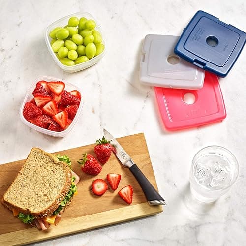 Cool Coolers by Fit & Fresh 4 Pack Slim Ice Packs, Quick Freeze Space Saving Reusable Ice Packs for Lunch Boxes or Coolers, Multi Colored thumbnail 2