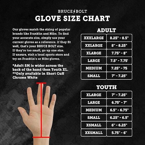 BRUCE BOLT Signature Series Short Cuff Batting Glove - Happ/White - Large thumbnail 7