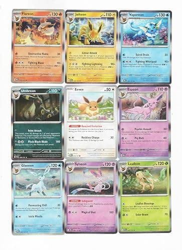 Umbreon Sylveon Espeon - Prismatic Evolutions Eevee 9 Card Lot Jolteon Flareon Vaporeon – 059/13 - Image 1
