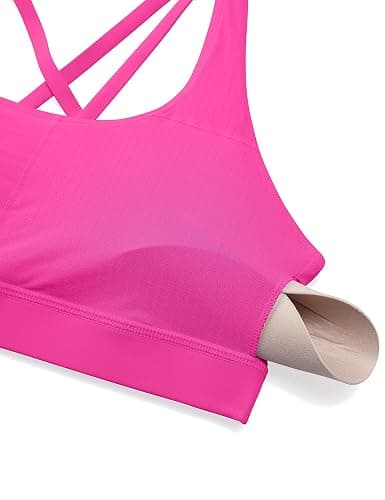 CRZ YOGA Naked Feeling Strappy Padded Sports Bras for Women - Fitness Workout Top Criss Cross Back Yoga Cami thumbnail 7