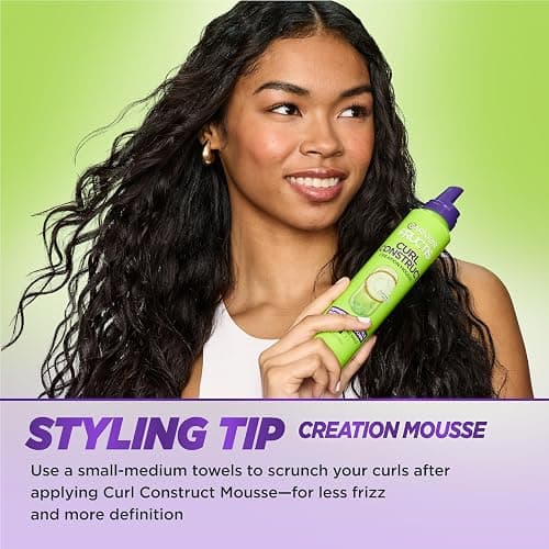 Garnier Fructis Style Curl Construct Creation Mousse, 6.8 Oz, 1 Count (Packaging May Vary) thumbnail 6