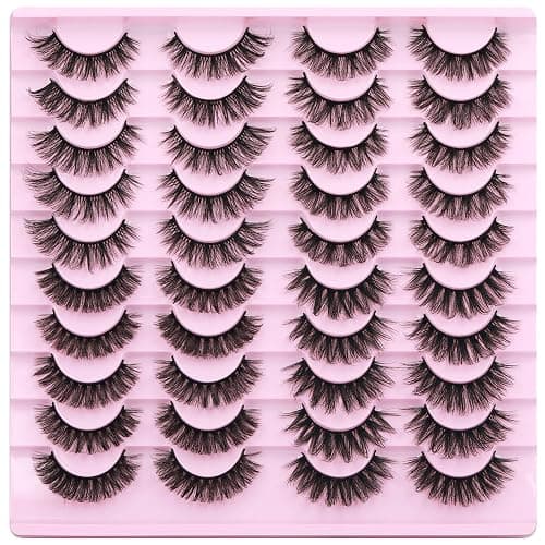 20 Pairs False Eyelashes Natural Faux Mink Lashes Wispy Cat Eye Lashes Fluffy 4 Styles 5D Volume Fake Eyelashes Pack by TNFVLONEINS thumbnail 6