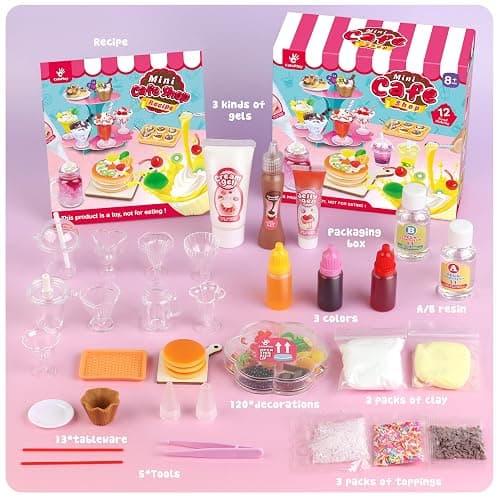 12 Making Miniature Food Toys Set, DIY, Resin Play, NOT Edible, Kitchen Mini Pretend Play Food Set for Kids Age 8-13, Birthday for Girls, 8 9 10, Make Your Food thumbnail 2
