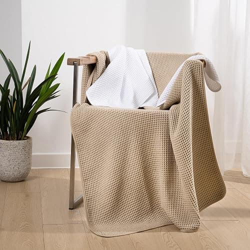 POLYTE Oversize, 60 x 30 in., Quick Dry Lint Free Microfiber Bath Towel Set, 6 Piece (Waffle Weave) thumbnail 7