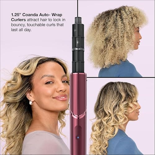 Shark FlexStyle | Air Multi-Styler & Drying System | Hair Dryer Brush for Blowouts with Coanda Auto- Wrap Curlers, Round & Paddle Brush, Diffuser & Concentrator Attachment | Black Cherry | HD457CR thumbnail 6