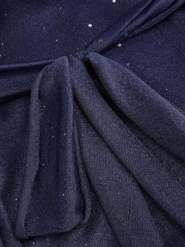 CIDER Women Sequin V Neck Halter Mini Dress with Scarf | Four Season Chiffon Crystal Accent thumbnail 6