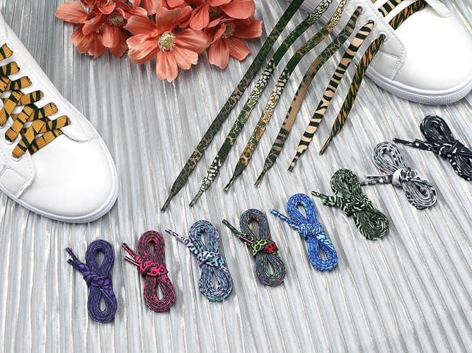 Elerevyo 1 Pair Leopard Print Flat Shoe Laces for Sneakers, 0.31'' Shoelaces Shoestrings for Casual Hiking Shoes thumbnail 4