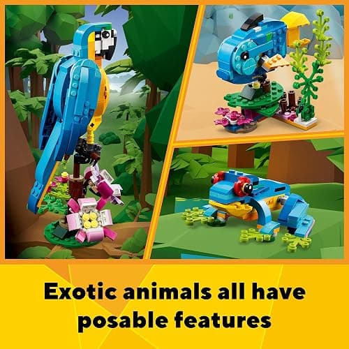 LEGO Creator 3 in 1 Exotic Parrot to Frog to Fish Animal Figures Building Toy, Creative Toys for Kids Aged 7 and up 31136 thumbnail 6