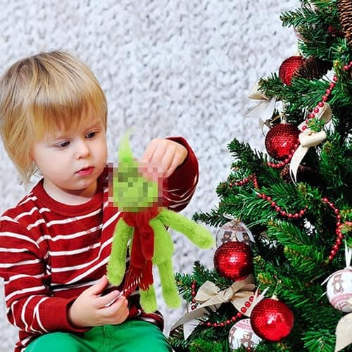 RELIGES 9 inches Green Christmas Monster Plush Toy – Soft Christmas Stuffed Animal Doll for Boys and Girls, Perfect for Christmas Decorations and Gifts (Sneaky Green) thumbnail 4
