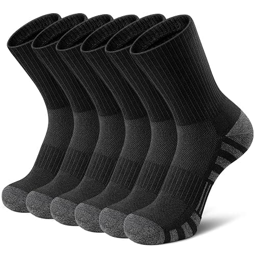 Airacker Athletic Socks Sport Running Calf Socks Performance Cushioned Breathable Crew Socks for Men Women(6 Pairs) - Image 1