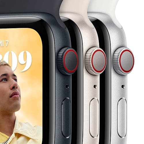 Apple Watch SE (2. Generation) (GPS, 40mm) - Aluminiumgehäuse Polarstern mit Sportarmband Polarstern - Regular (Generalüberholt) thumbnail 3