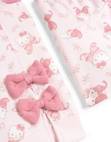 Hello Kitty Girls Fleece Drop Shoulder Pullover Sweatshirt and Skirt Toddler to Big Kid Sizes (2T - 10-12) thumbnail 4