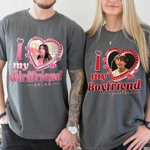 JIX & JOKY Custom Your Own Bootleg Rap Tee Custom Girlfriend Face Shirt for Boyfriend Vintage Birthday Valentine Shirt thumbnail 5