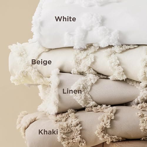 Bedsure Boho Duvet Cover Queen Size, Soft & Comfortable Elegant Design Boho Bedding for Decoration, Machine Washable Comforter Cover for All Seasons,Includes 1 Duvet Cover & 2 Pillow Shams,Beige thumbnail 6