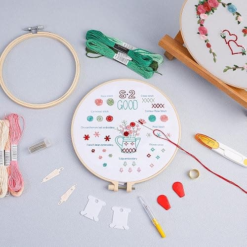 Caydo 6 Pieces Embroidery Hoops 3 Inch to 10 Inch Cross Stitch Hoop Small Embroidery Hoop with 16 Pieces Needles for Embroidery, Punch Needle, Craft Sewing and Ornaments thumbnail 8