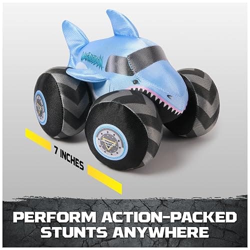 Monster Jam Megalodon 7-Inch Plush Truck with Lights & Sounds | Includes 1 Plush Truck, Soft Body with Squishy Tires, Cuddly Pretend Play, Toys for Ages 3 and Up thumbnail 3