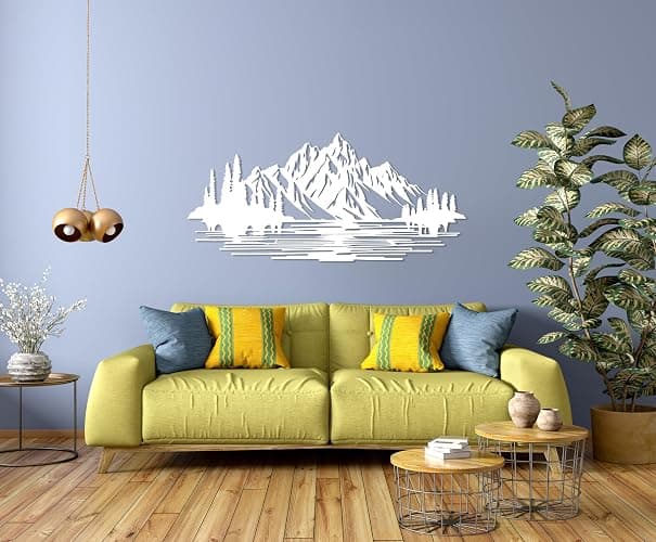 DecoSoul Mountain Forest Metal Wall Decor, Nature and Trees Wall Art, Metal Outdoor Wildlife Lover Gift, Farmhouse Yard Wall Decor, Fireplace Wall Sculptures, Housewarming Gift thumbnail 7