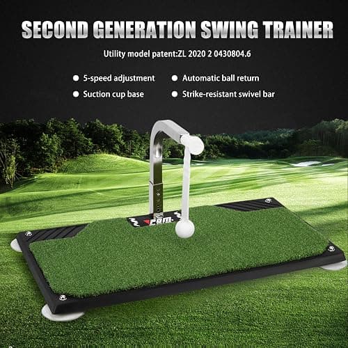 PGM Golf Swing Trainer - Golf Training Equipment with 5 Adjustable Height - Pure Path Swing Practice Mat Training Aid for Indoor Outdoor Home thumbnail 2