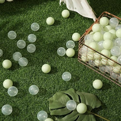 GUESVOT Soft Play Ball Pit Balls - Crush Proof Plastic Balls for Ball Pit Pack of 100pcs Set for Toddlers Ball Pool Playtent Tunnels with Reusable Storage Bag - 2.16 Inch thumbnail 7