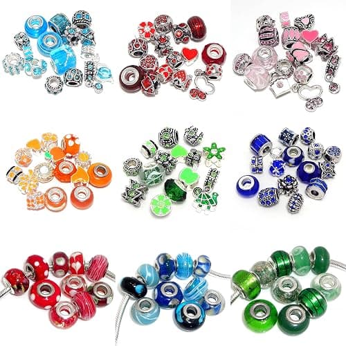 Surprise Charms set of 50 Beards Silver Stater Charms Fits PANDORA Jewelry for European Snake Chain Bracelets thumbnail 2