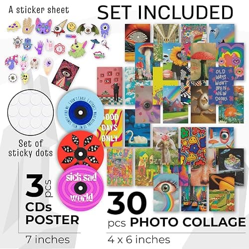 97 Decor Weirdcore Room Decor - Weirdcore Aesthetic Poster, Weirdcore Accessories, Cute Weird Core Stuff Wall Bedroom, Trippy Posters for Room Aesthetic, Weird Psychedelic Room Decor (4x6) thumbnail 2