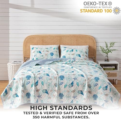 Great Bay Home Coral King Quilt Set, 3 Pieces, Machine Washable thumbnail 5