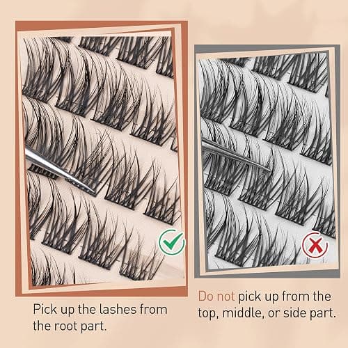 TOOCHUNAG Wispy Lash Clusters Natural Cluster Eyelash Extensions 3D Fairy Individual Lashes Clusters Eyelashes CD Curve Left&Right 7-15mm DIY Lash Extension at Home thumbnail 6