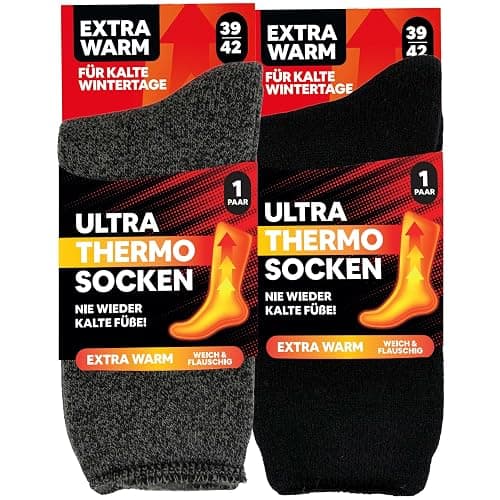 MEDOLY Ultra THERMO Socken (2 Paar) Dicke Wintersocken für extreme Kälte - Damen & Herren mit Vollplüsch für gemütliche Wärme - Image 1