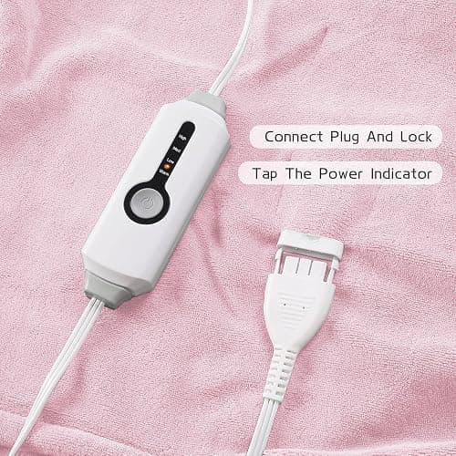Electric Heated Blanket 72"x84" Full Size, Soft Coral Fleece with 4 Heating Levels and 10 Hours Auto-Off, Machine Washable, Cozy Plush Fabric for Home, Pale Pink thumbnail 3
